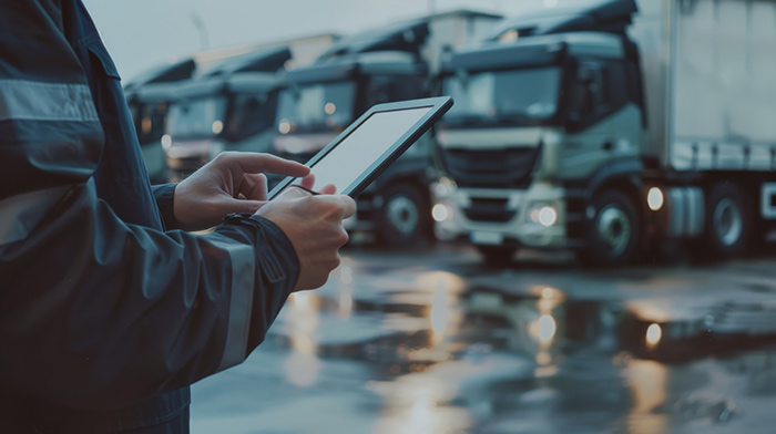 Romaneio de transporte sendo conferindo via web.