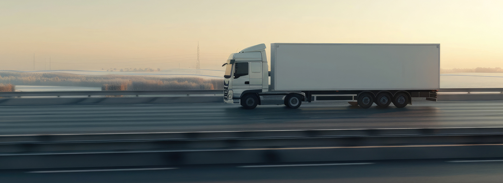 Caminhão em movimento, traçando uma rota otimizada, para evitar atraso na entrega