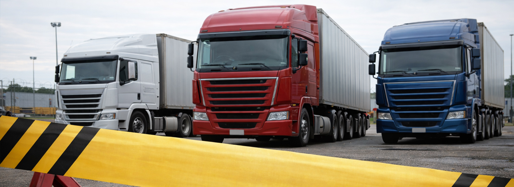 frota de caminhões paradados em um estacionamento. eles fazem parte da lista de caminhões mais roubados em 2025