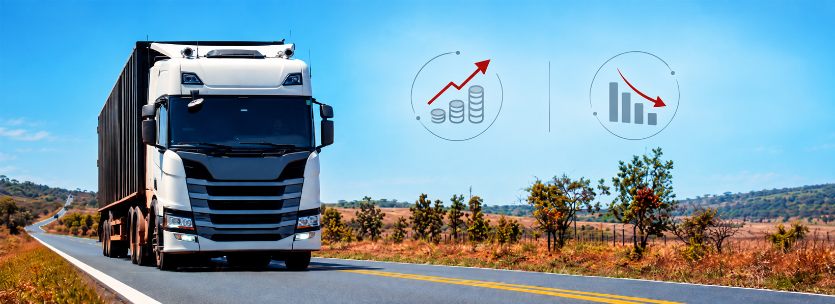 Transporte rodoviário com custos subindo e perdas de operação descendo.