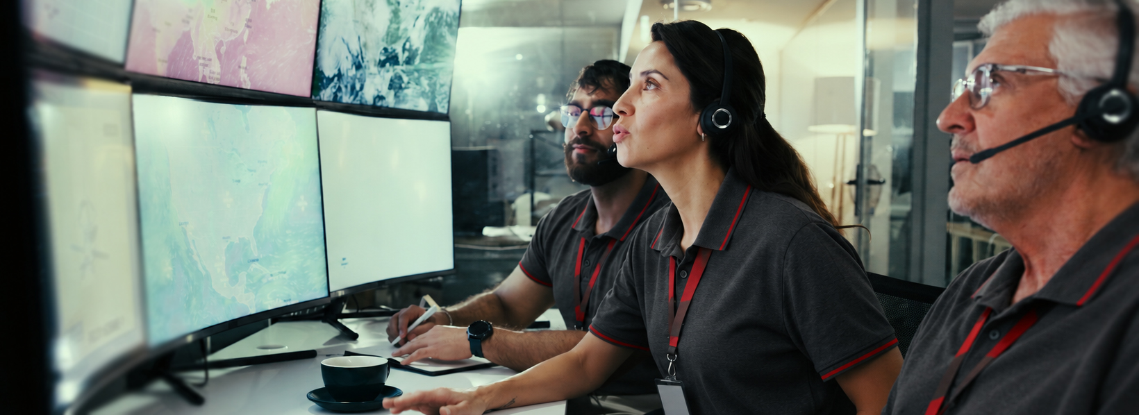 Time da central de monitoramento e rastreamento Tracker.